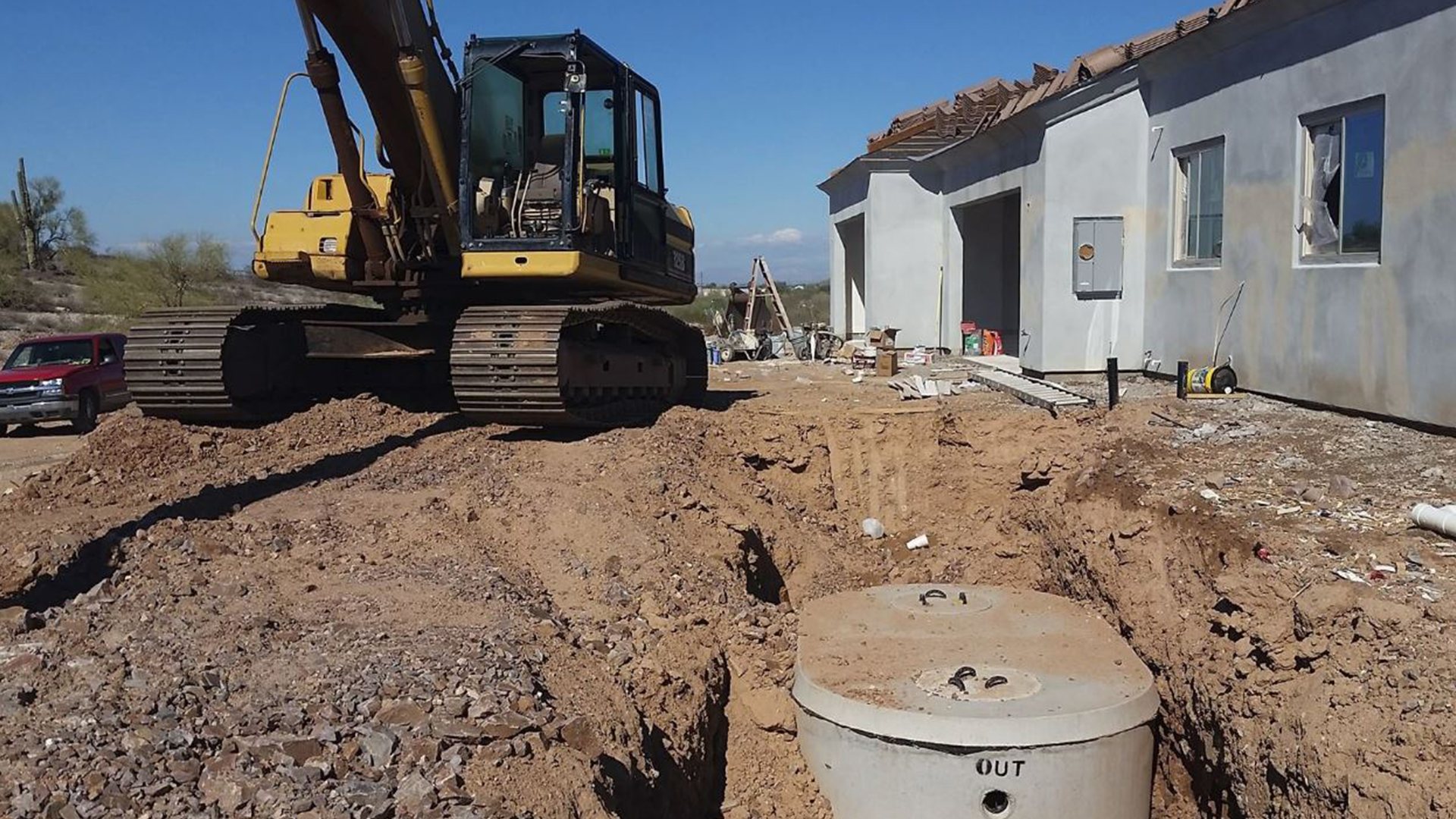 New home septic system installation, new construction septic installs in the Phoenix Arizona east valley area.