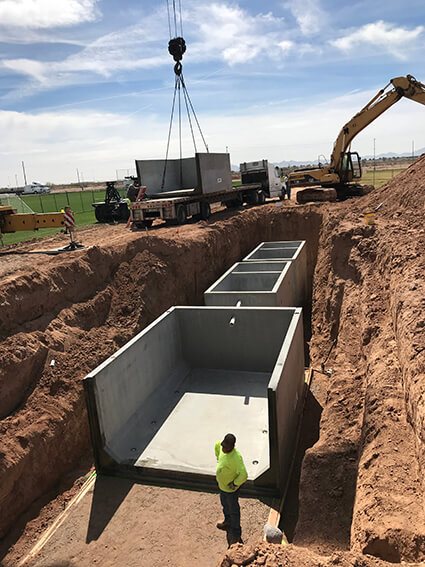 New construction septic tank installation, by Sunset Septic.